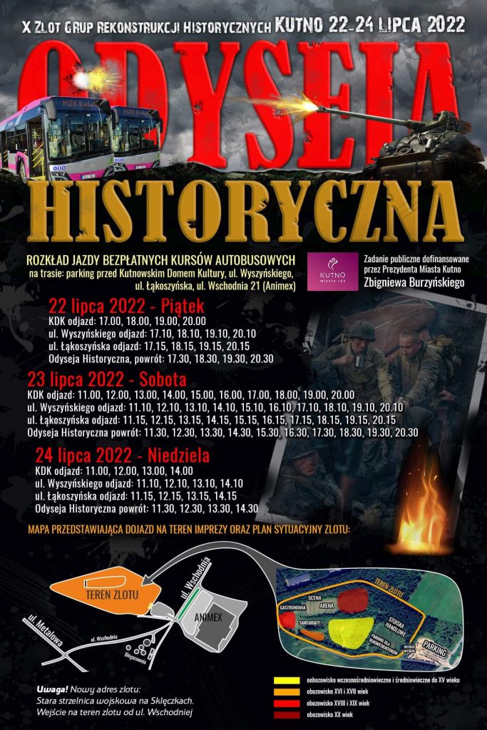 plakat z rozkładem jazdy autobusów